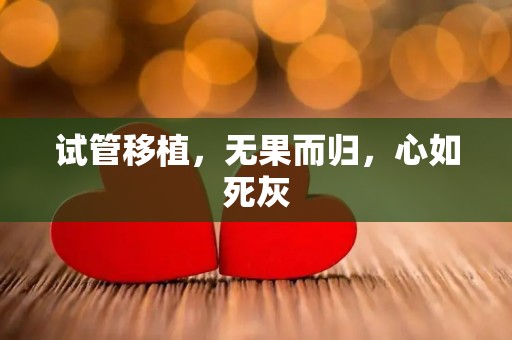 试管移植，无果而归，心如死灰