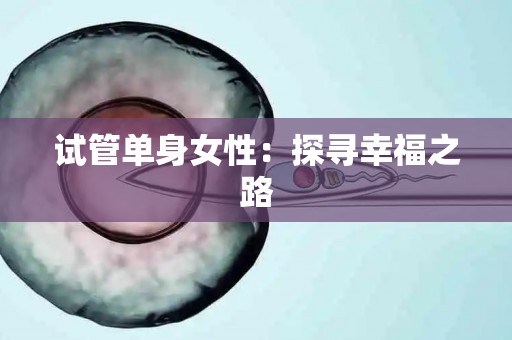 试管单身女性：探寻幸福之路