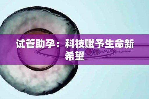 试管助孕：科技赋予生命新希望