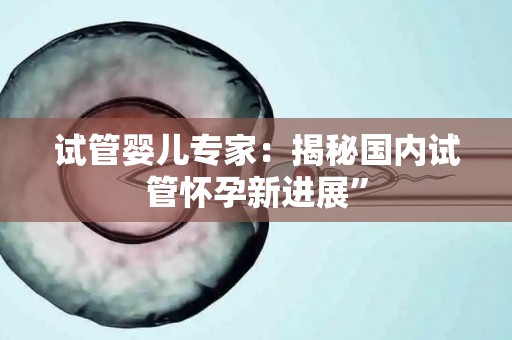 试管婴儿专家：揭秘国内试管怀孕新进展”