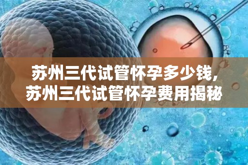 苏州三代试管怀孕多少钱,苏州三代试管怀孕费用揭秘：价格几何？