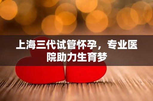 上海三代试管怀孕，专业医院助力生育梦