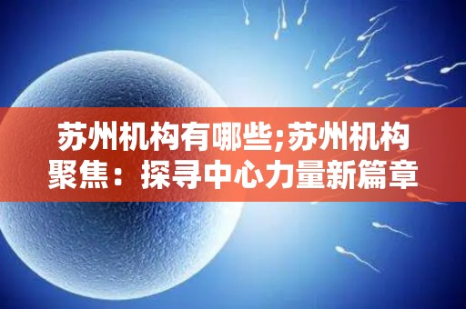 苏州机构有哪些;苏州机构聚焦：探寻中心力量新篇章