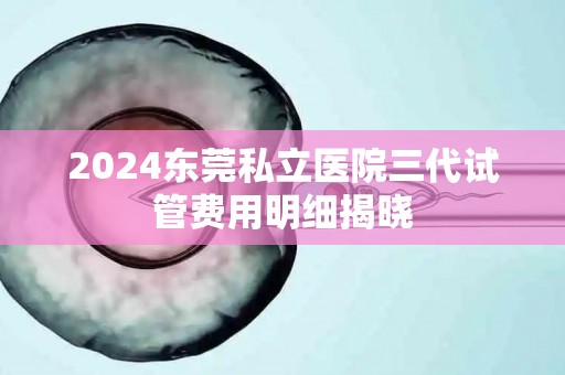 2024东莞私立医院三代试管费用明细揭晓