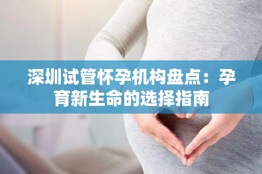 深圳试管怀孕机构盘点：孕育新生命的选择指南