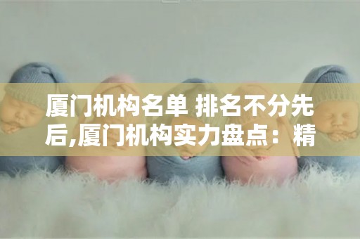 厦门机构名单 排名不分先后,厦门机构实力盘点：精英汇聚，创新领航