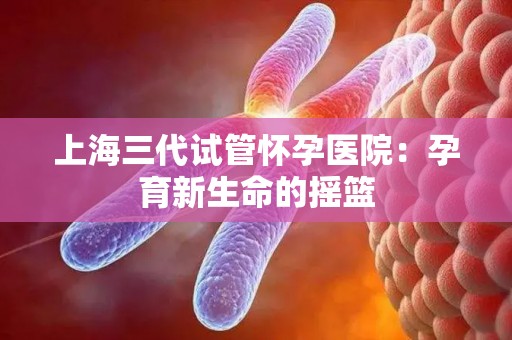 上海三代试管怀孕医院：孕育新生命的摇篮
