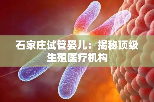 石家庄试管婴儿:揭秘顶级生殖医疗机构 石家庄试管婴儿:揭秘顶级生殖医疗机构