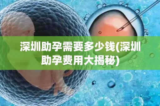 深圳助孕需要多少钱(深圳助孕费用大揭秘) 深圳助孕需要多少钱(深圳助孕费用大揭秘)