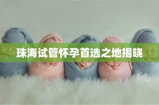 珠海试管怀孕首选之地揭晓