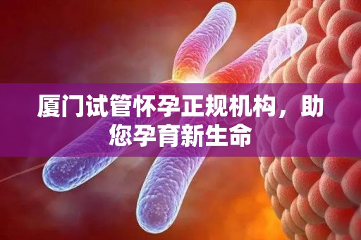 厦门试管怀孕正规机构，助您孕育新生命