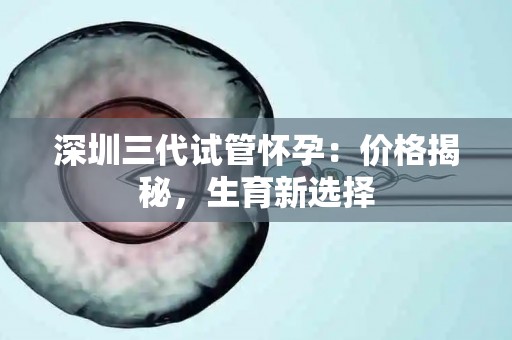 深圳三代试管怀孕:价格揭秘,生育新选择 深圳三代试管怀孕:价格揭秘,生育新选择