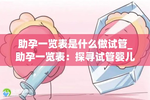 助孕一览表是什么做试管_助孕一览表：探寻试管婴儿的奇迹