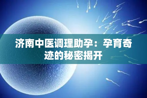 济南中医调理助孕：孕育奇迹的秘密揭开