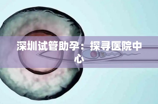 深圳试管助孕：探寻医院中心