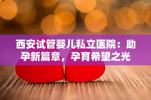 西安试管婴儿私立医院：助孕新篇章，孕育希望之光