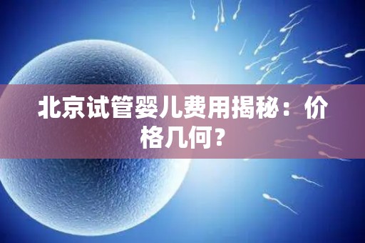 北京试管婴儿费用揭秘：价格几何？