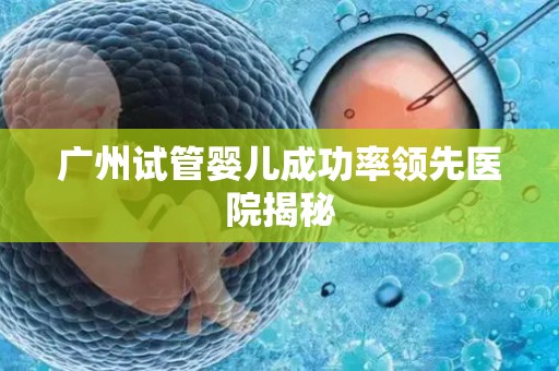 广州试管婴儿成功率领先医院揭秘