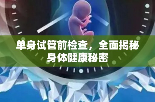 单身试管前检查，全面揭秘身体健康秘密