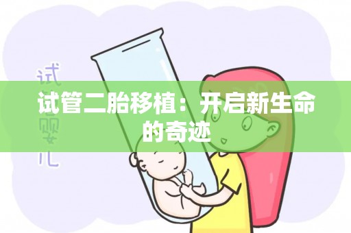 试管二胎移植：开启新生命的奇迹