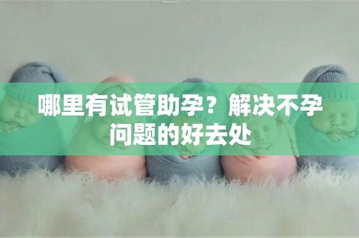 哪里有试管助孕？解决不孕问题的好去处