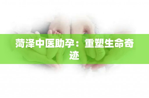 菏泽中医助孕：重塑生命奇迹