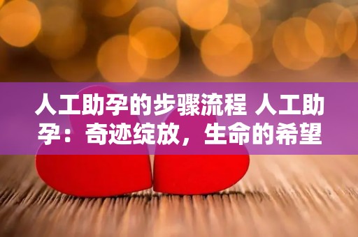 人工助孕的步骤流程 人工助孕：奇迹绽放，生命的希望由我们来创造
